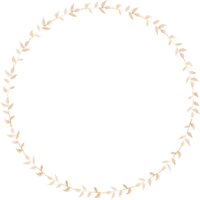 Decorative round pink gold Leaves frames hand drawn, Vintage laurel wreath, Transparent background png