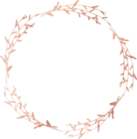 décoratif rond rose or feuilles cadres main dessiné, ancien laurier couronne, transparent Contexte png