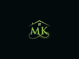 creativo mk edificio logo, moderno real inmuebles mk logo letra vector