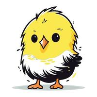 Cute little chicken. Vector illustration isolated on a white background.