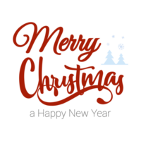 Merry christmas and Happy New Year. Lettering design card template. png