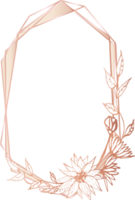 rose or géométrique Cadre floral illustration, transparent Contexte png