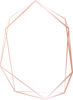 rosa guld geometrisk ram illustration. png