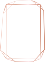 Pink gold geometric frame illustration. png