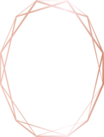 Pink gold geometric frame illustration. png