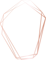 Pink gold geometric frame illustration. png