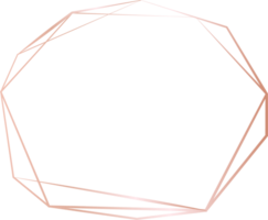 Pink gold geometric frame illustration. png