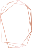 Pink gold geometric frame illustration. png
