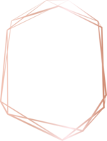 Pink gold geometric frame illustration. png