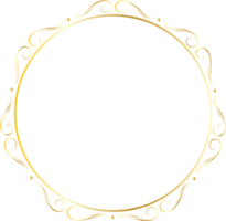 Gold round frames for decoration, Transparent background png