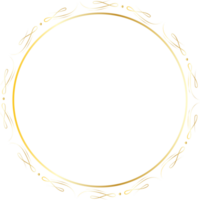 Gold round frames for decoration, Transparent background png