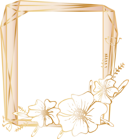 Gold geometric frame illustration. png