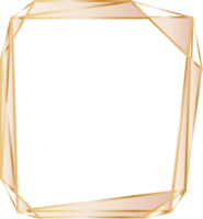 Gold geometric frame illustration, Transparent background png