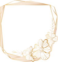 Gold geometric frame illustration. png