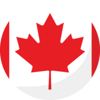 Canada flag circle 3D cartoon style. png