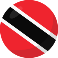 Trinidad und Tobago Flagge Kreis 3d Karikatur Stil. png