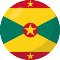 Grenada Flagge Kreis 3d Karikatur Stil. png