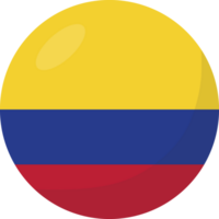 Colombia flag circle 3D cartoon style. png