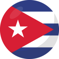 Cuba flag circle 3D cartoon style. png