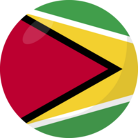 Guyana flag circle 3D cartoon style. png