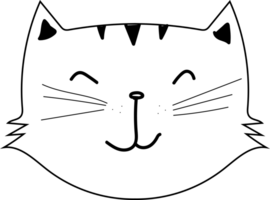 Cute cat cartoon doodle. png