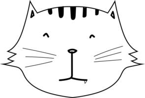 Cute cat cartoon doodle. png