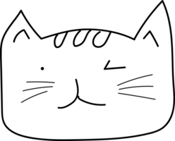 Cute cat cartoon doodle. png