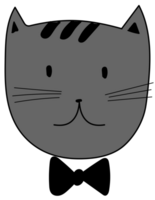 Cute cat cartoon doodle. png