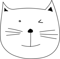 Cute cat cartoon doodle. png