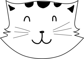 linda gato dibujos animados garabatear. png