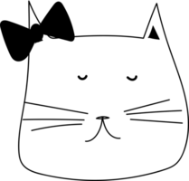 Cute cat cartoon doodle. png