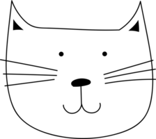 Cute cat cartoon doodle. png