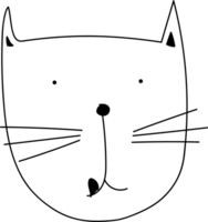 Cute cat cartoon doodle. png