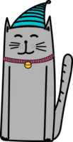 Cute cat cartoon doodle. png