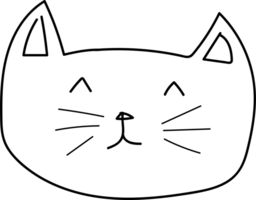 Cute cat cartoon doodle. png