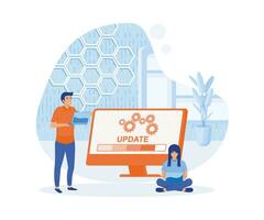 people update operation system can use for, landing page, template, ui, web, mobile app, poster, banner, flyer. flat vector modern illustration