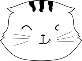 Cute cat cartoon doodle png
