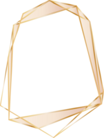 Gold geometric frame illustration, Transparent background png