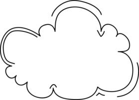 Hand drawn clouds, Transparent background png