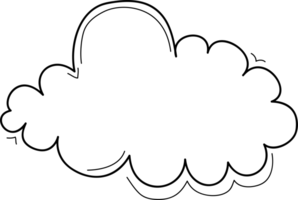 Hand drawn clouds, Transparent background png