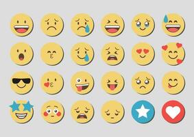 flat design vector smartphone chat emoticon smile collection set