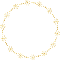 decoratief ronde bladeren goud kaders hand- getrokken, wijnoogst laurier lauwerkrans, transparant achtergrond png