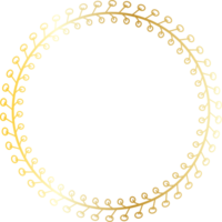 dekorativ runda löv guld ramar hand ritade, årgång laurel krans, transparent bakgrund png