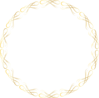 Dividers round gold frames for decoration, Transparent background png