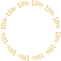 dekorativ runden Blätter Gold Frames Hand gezeichnet, Jahrgang Lorbeer Kranz, transparent Hintergrund png