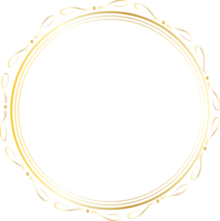 Dividers round gold frames for decoration, Transparent background png