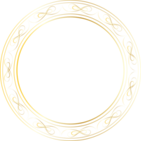 Dividers round gold frames for decoration, Transparent background png