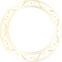 Dividers round gold frames for decoration, Transparent background png