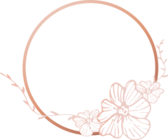 rose or géométrique Cadre floral illustration, transparent Contexte png