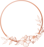 rose or géométrique Cadre floral illustration, transparent Contexte png